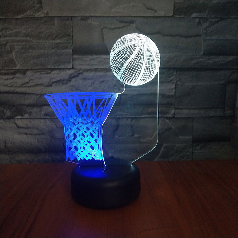 New basketball frame LED 3D night light creative touch charging visual stereo gift lamp