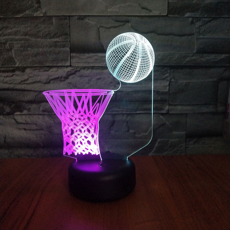 New basketball frame LED 3D night light creative touch charging visual stereo gift lamp