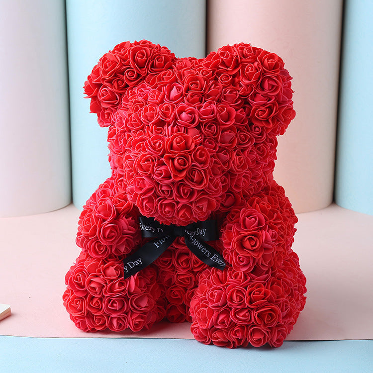 Rose Teddy Bear – Eternal Flower Bear Gift for Loved Ones