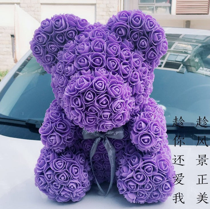 25cm/36cm Artificial Flowers Rose Bear Valentine's Day Romantic Decorations