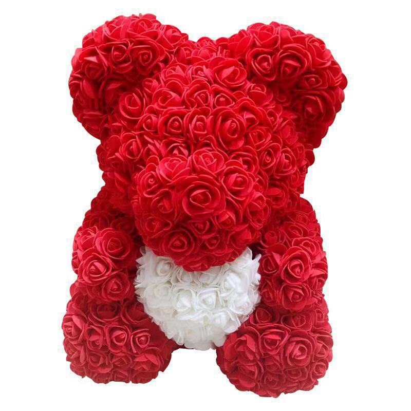 25cm/36cm Artificial Flowers Rose Bear Valentine's Day Romantic Decorations