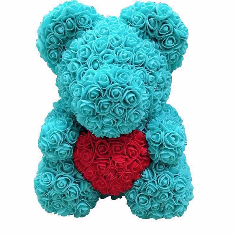 25cm/36cm Artificial Flowers Rose Bear Valentine's Day Romantic Decorations