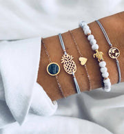 love black beads turtle green beads beaded rhinestone bracelet