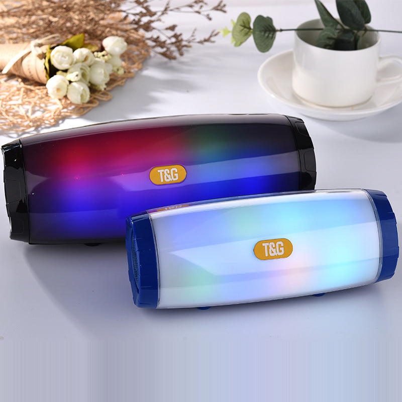 Bluetooth Speaker LED Lantern PU Leather Craft Card Audio Speaker
