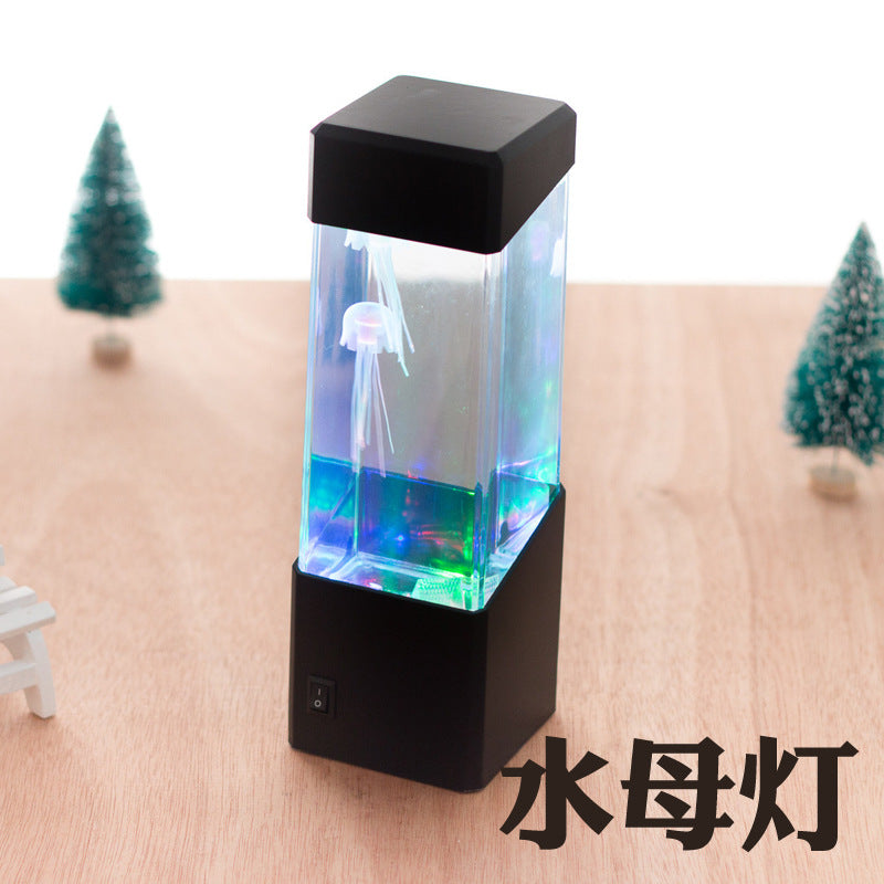 Mini Colorful LED Jellyfish Night Light Home Decoration Volcano Light
