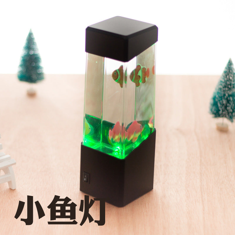 Mini Colorful LED Jellyfish Night Light Home Decoration Volcano Light