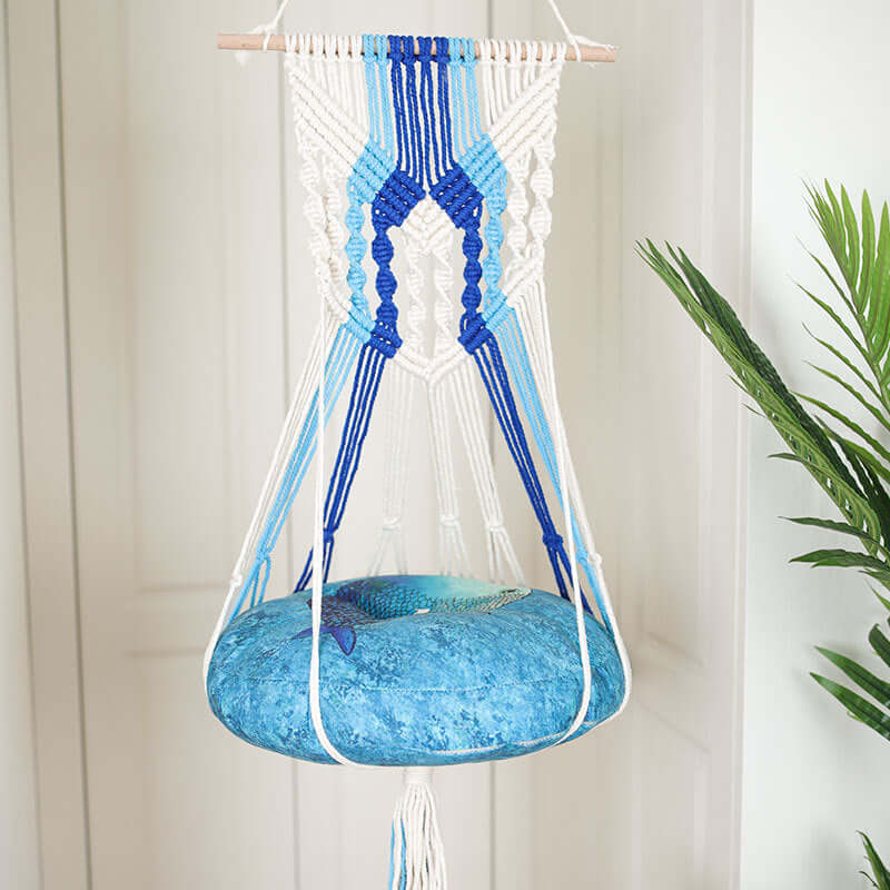 Cotton Woven Cat Swing Bed – Stylish & Comfortable Hanging Pet Bed....