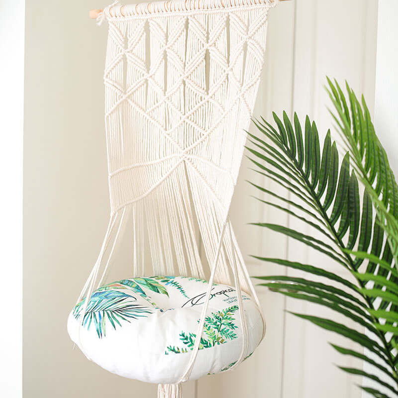 Cotton Woven Cat Swing Bed – Stylish & Comfortable Hanging Pet Bed....