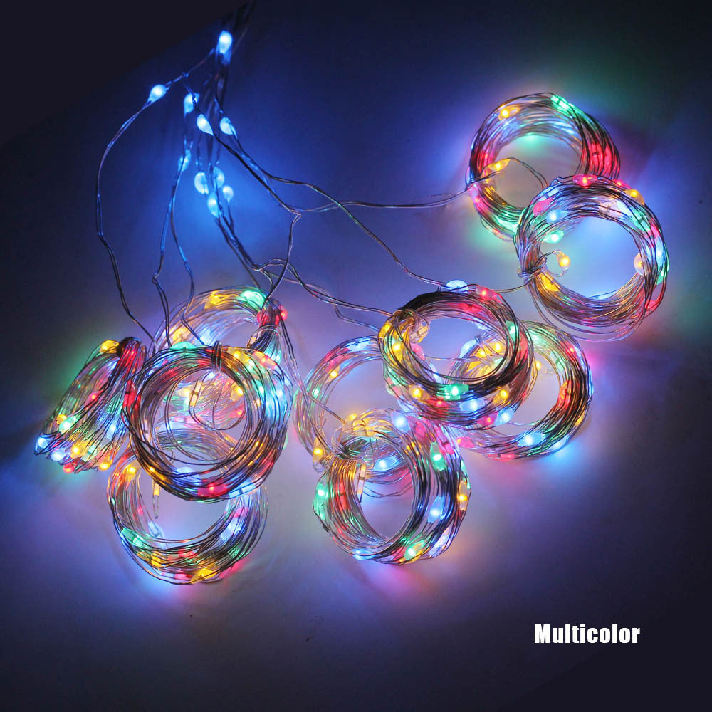 Copper Wire Curtain Light 8-Mode Christmas Decorative Light String Stars Cross-Border Amazon USB Remote Control Hook Icicle Light
