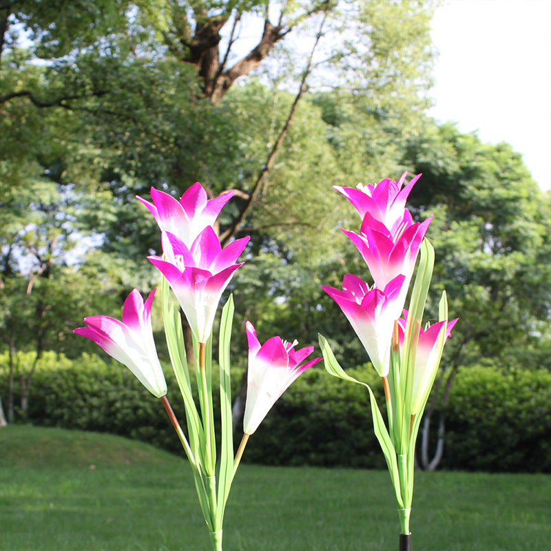 Outdoor Solar Light Waterproof Simulation Lily Light LED Courtyard Decoration Lawn Light Villa Garden Night Light