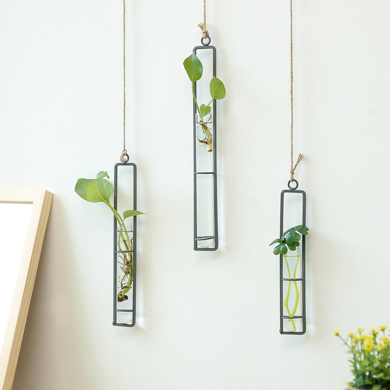 living room wall green plant container hanging wall decoration