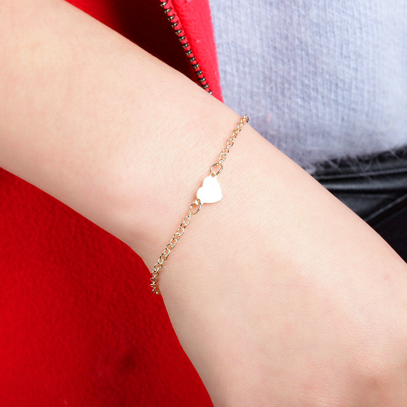 Simple and sexy heart-shaped love heart peach heart bracelet