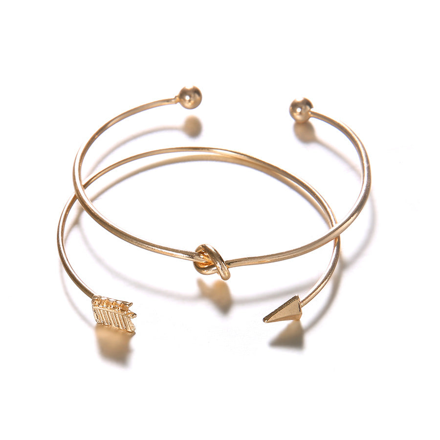 Japanese and Korean Fashion New Women's Arrow Knotted Open Bracelet
