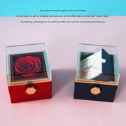 Eternal Rose Jewelry Box - Valentine's Day Gift with Hidden Ring Compartment