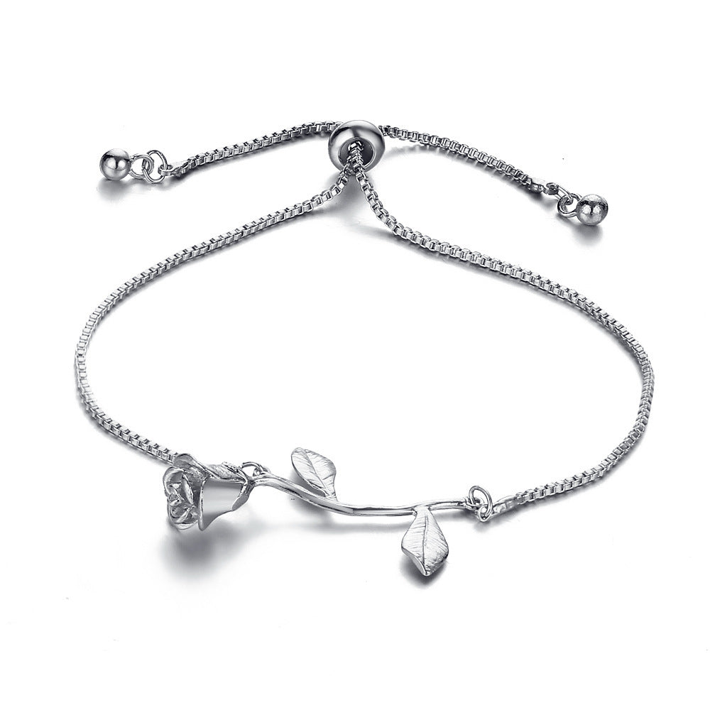 Rose Flower Pull Valentine's Day Bracelet
