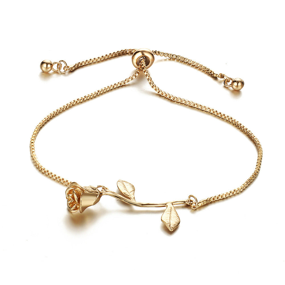 Rose Flower Pull Valentine's Day Bracelet