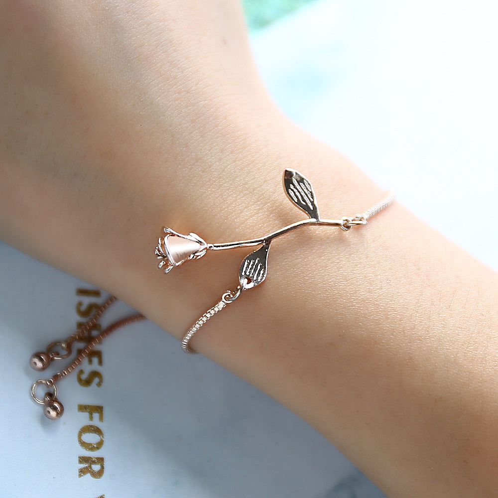 Rose Flower Pull Valentine's Day Bracelet