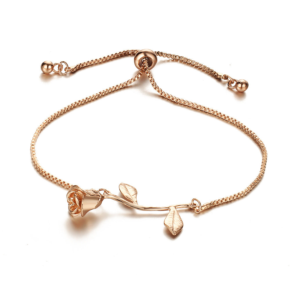 Rose Flower Pull Valentine's Day Bracelet