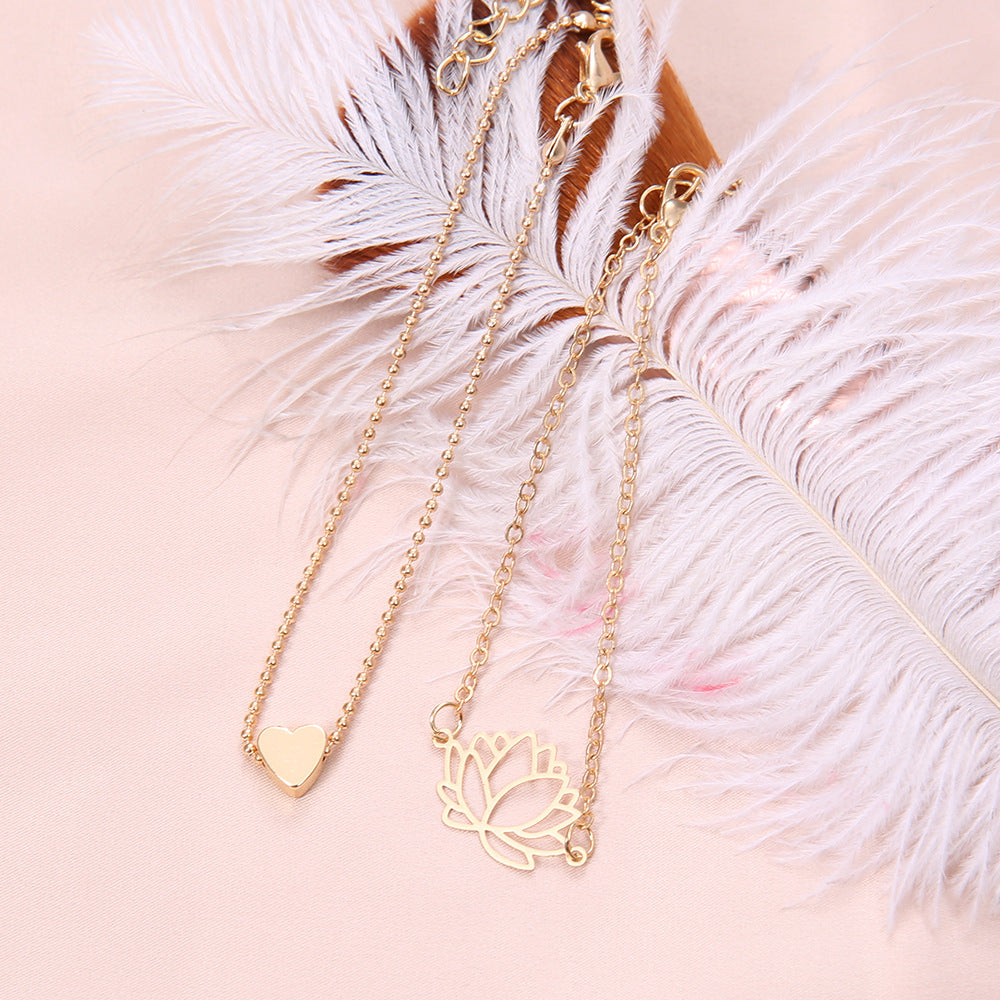 Simple Female Personality Hollow Lotus Bracelets