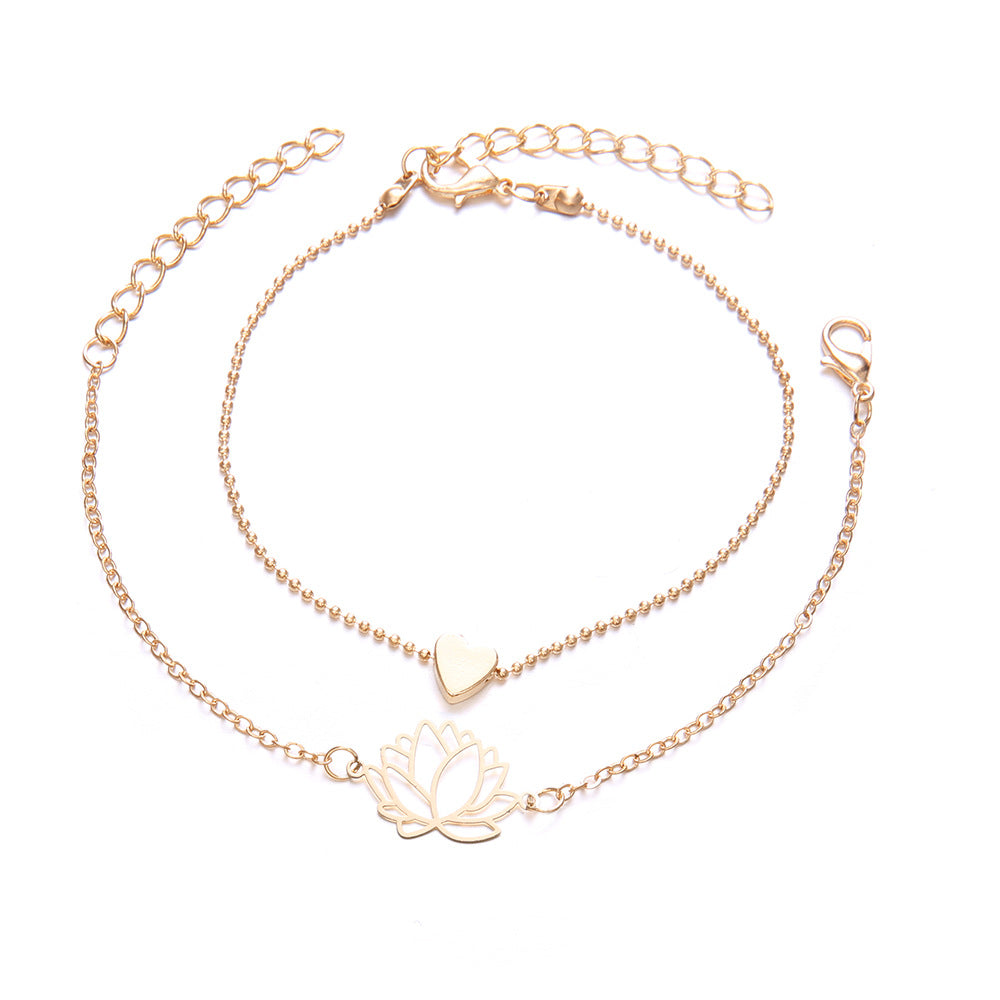 2025 New Simple Female Personality Hollow Lotus Bracelets