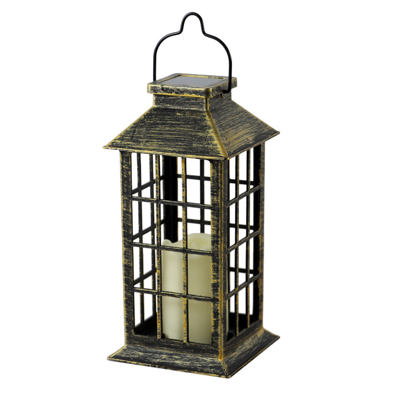 Solar Wind Lantern Hollow Palace Lantern Outdoor Garden Christmas Decoration LED