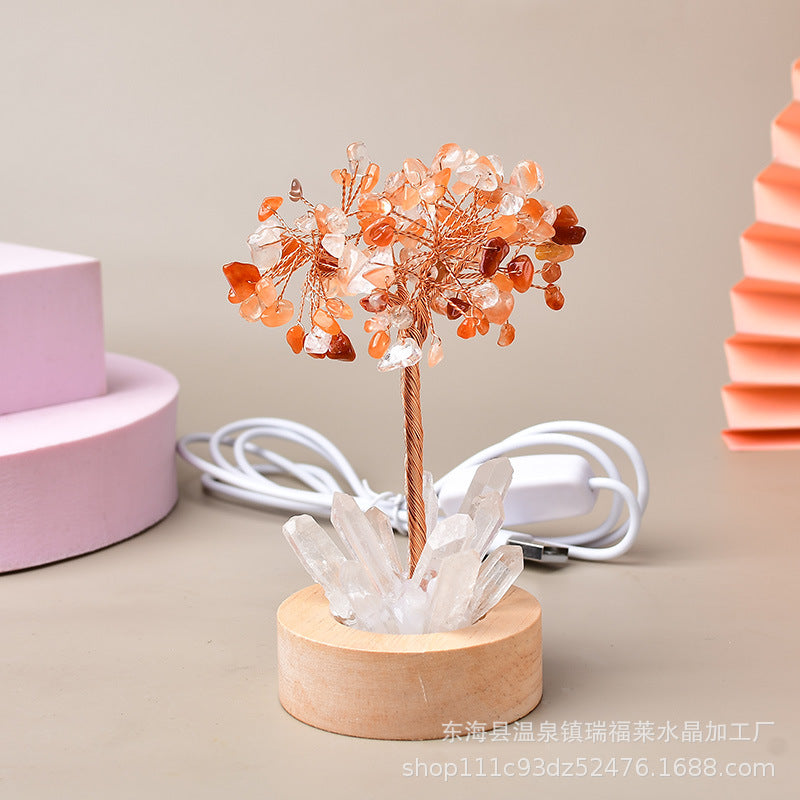 White light night light table lamp fortune tree decorative lamp
