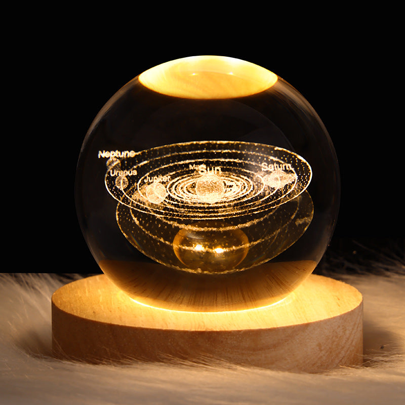USB luminous moon galaxy crystal ball