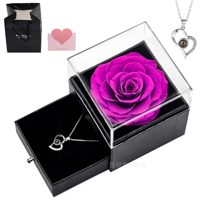 heart shaped necklace with gift box