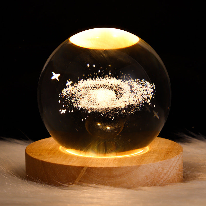USB luminous moon galaxy crystal ball