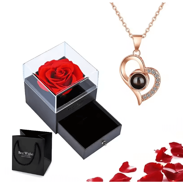 heart shaped necklace with gift box