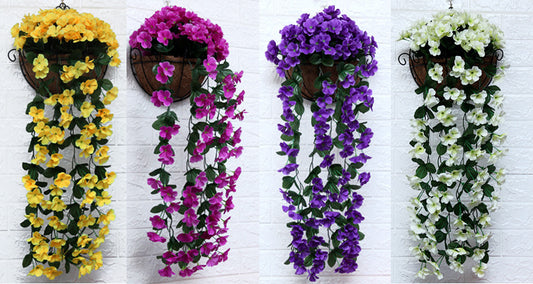 Artificial Violet Hanging Flower Vine Wall Decoration