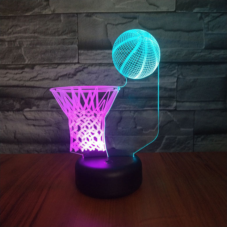 New basketball frame LED 3D night light creative touch charging visual stereo gift lamp