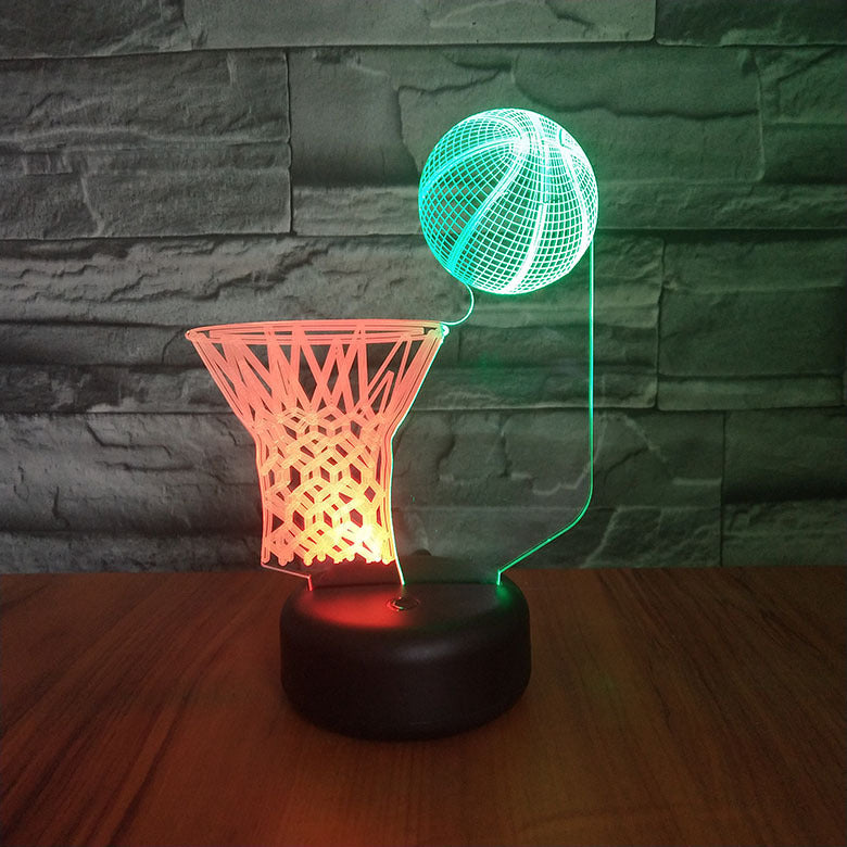 New basketball frame LED 3D night light creative touch charging visual stereo gift lamp