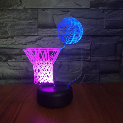 New basketball frame LED 3D night light creative touch charging visual stereo gift lamp