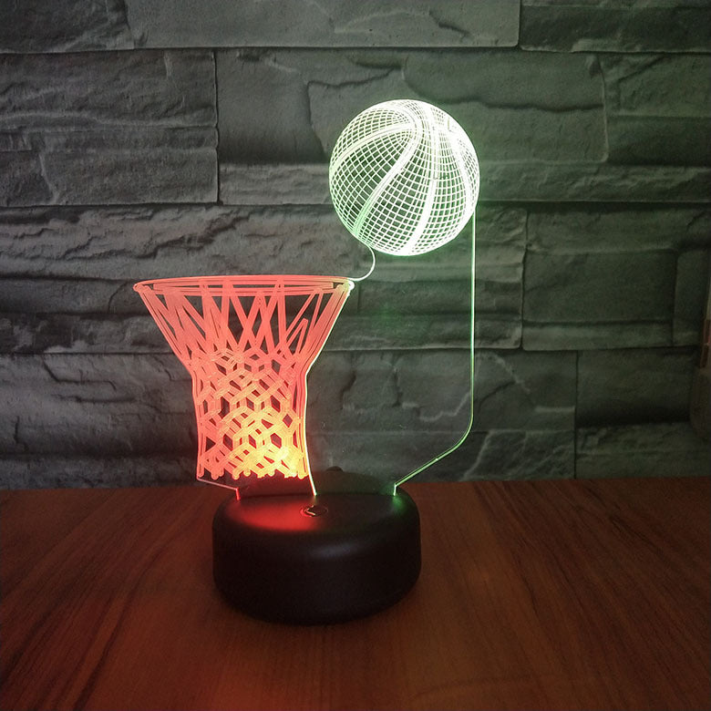 New basketball frame LED 3D night light creative touch charging visual stereo gift lamp