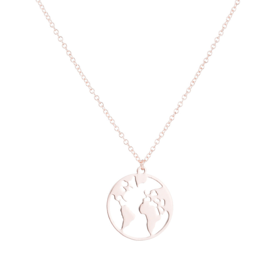 Explosion models global map pendant necklace world map necklace
