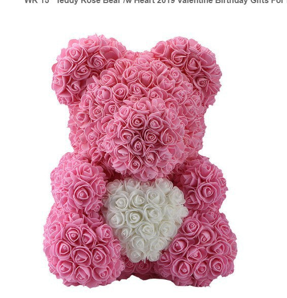 25cm/36cm Artificial Flowers Rose Bear Valentine's Day Romantic Decorations