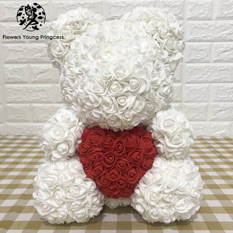 25cm/36cm Artificial Flowers Rose Bear Valentine's Day Romantic Decorations