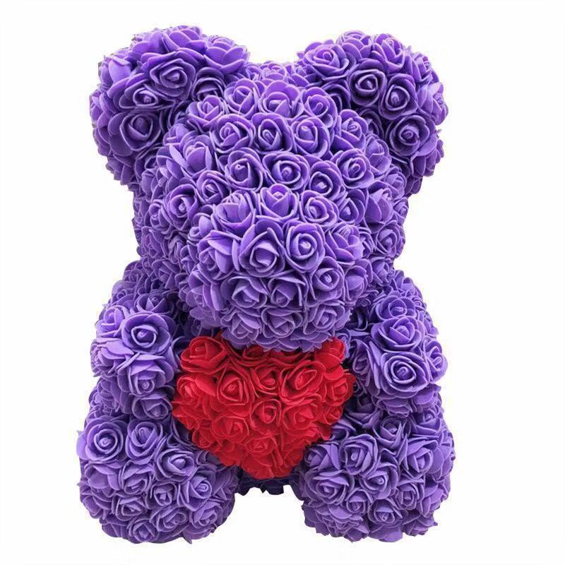 25cm/36cm Artificial Flowers Rose Bear Valentine's Day Romantic Decorations