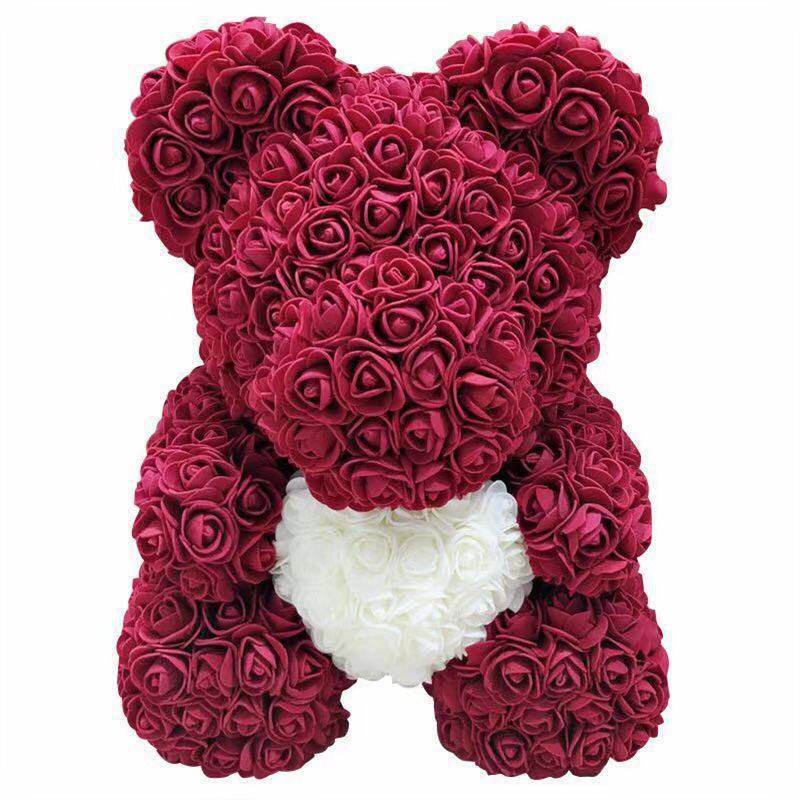25cm/36cm Artificial Flowers Rose Bear Valentine's Day Romantic Decorations