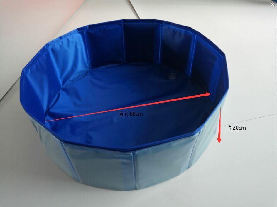 Portable collapsible dog bath tub folded flat for easy storage

