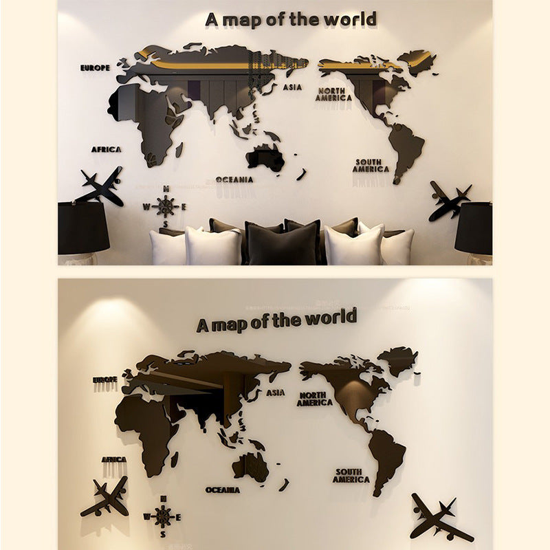 Creative home background wall stickers Acrylic 3d three-dimensional wall stickers Living room TV background M70-map