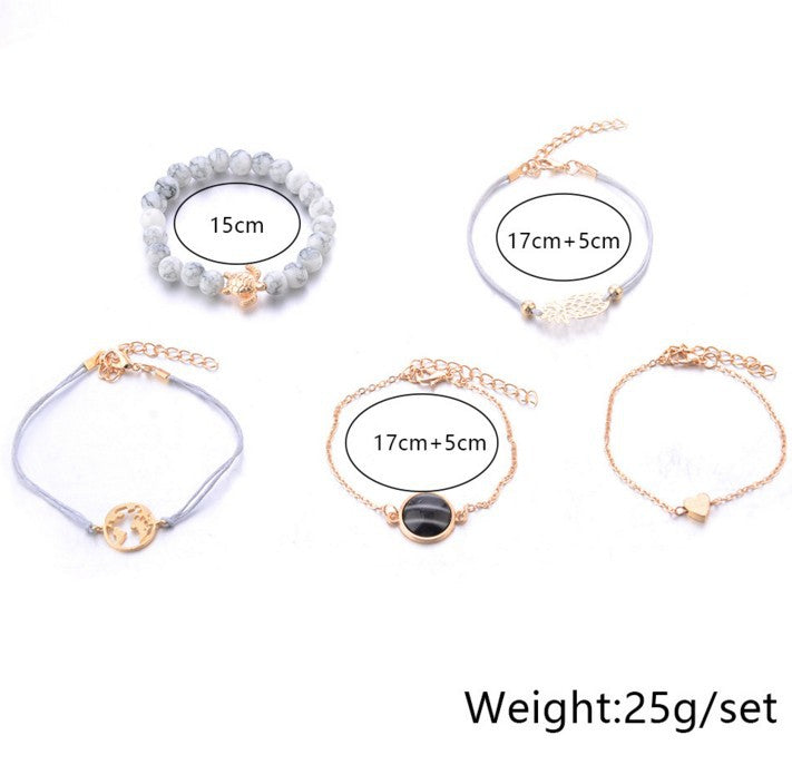 love black beads turtle green beads beaded rhinestone bracelet