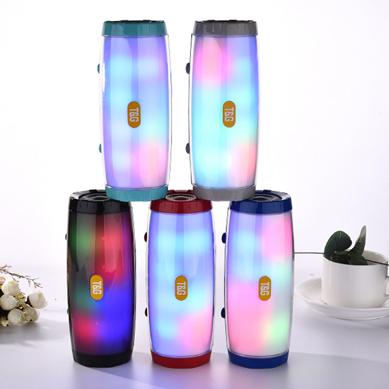 Bluetooth Speaker LED Lantern PU Leather Craft Card Audio Speaker