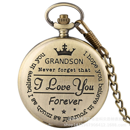Antique-Style Quartz Pocket Watch with Roman Number – Classic Elegance