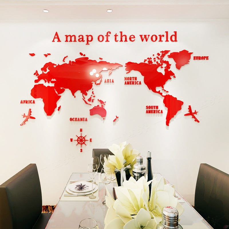Creative home background wall stickers Acrylic 3d three-dimensional wall stickers Living room TV background M70-map