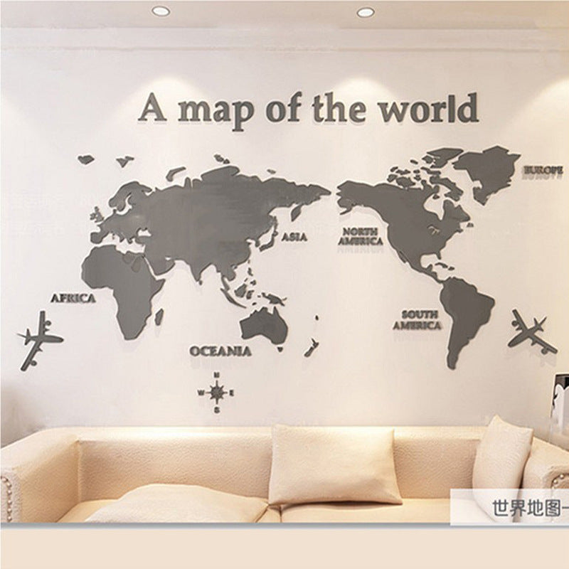 Creative home background wall stickers Acrylic 3d three-dimensional wall stickers Living room TV background M70-map