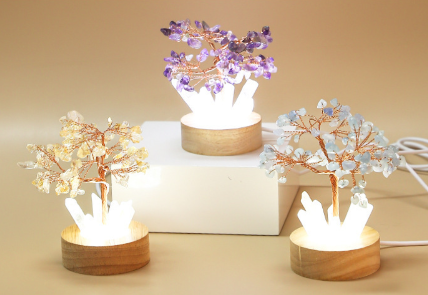 White light night light table lamp fortune tree decorative lamp