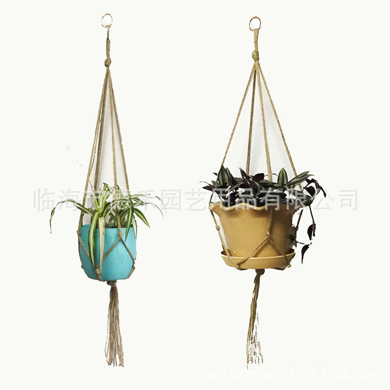 hanging basket net hanging braided hemp rope lanyard