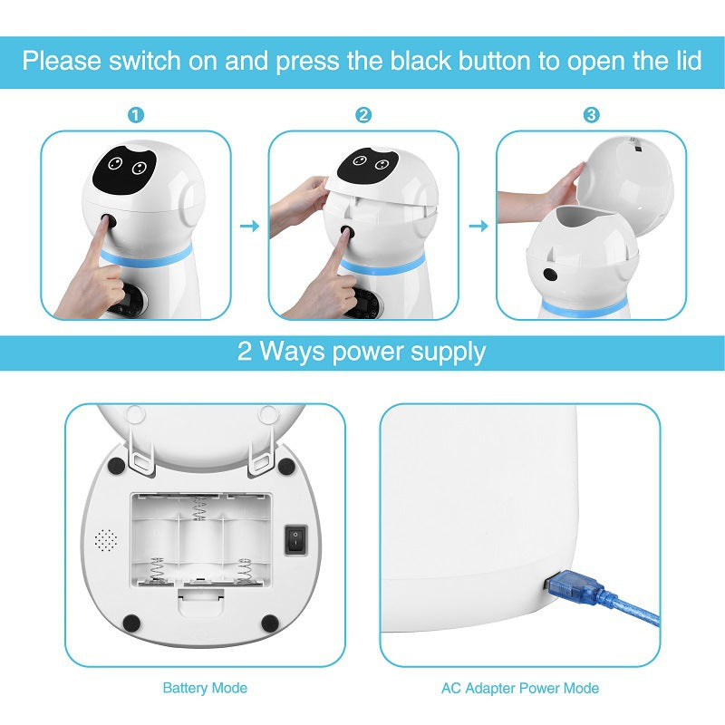 Automatic pet feeder with timer dispensing food for a cat 